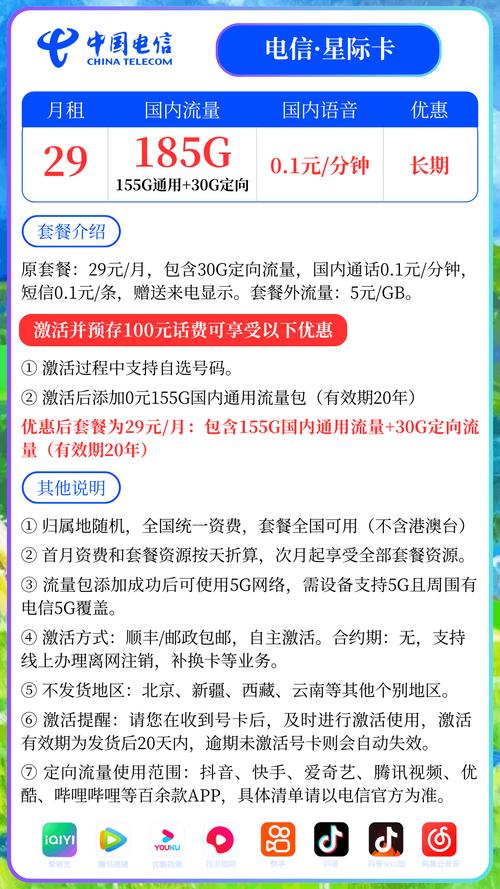 山东电信星卡29元套餐详情图