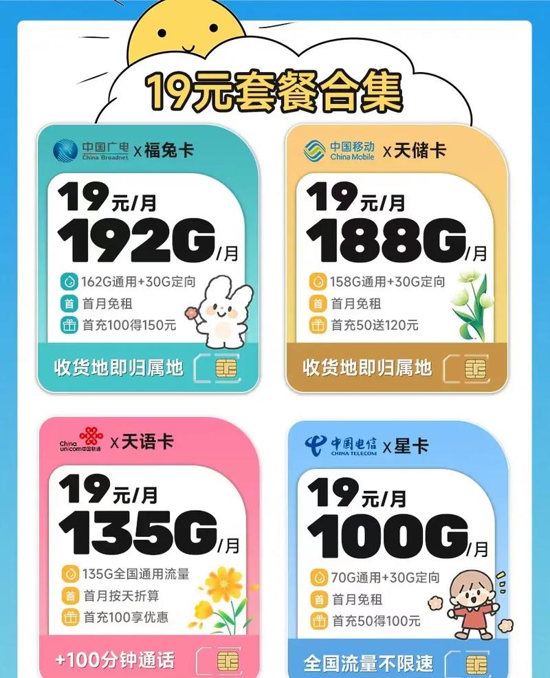 今日新上架电信19元100g长期流量卡套餐流量卡 大数