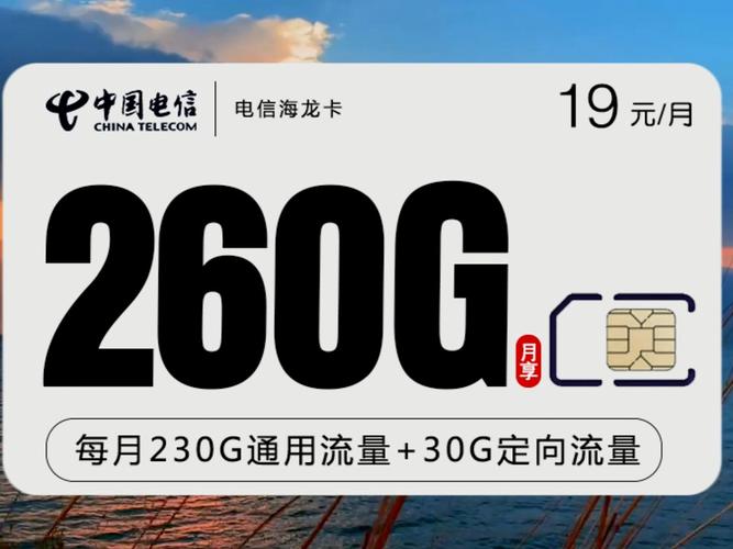 流量卡街口电信海龙卡首年19元260g爆款主推
