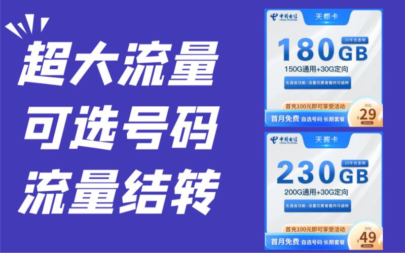 电信流量卡超大流量永久套餐可选号码还支持流量结转电信yyds