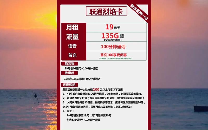 中国联通19元100g通用流量