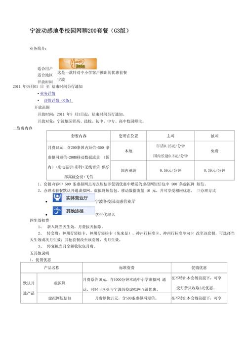 动感地带套餐资费说明第1页