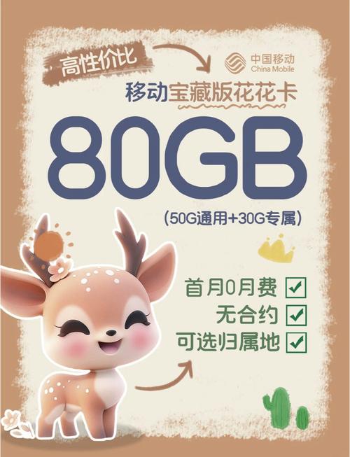 移动花卡宝藏版19元80g流量来袭