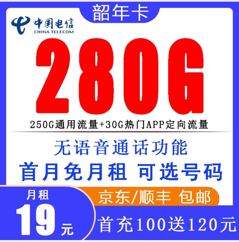 19元电信套餐19元包250g全国通用流量 30g定向流量