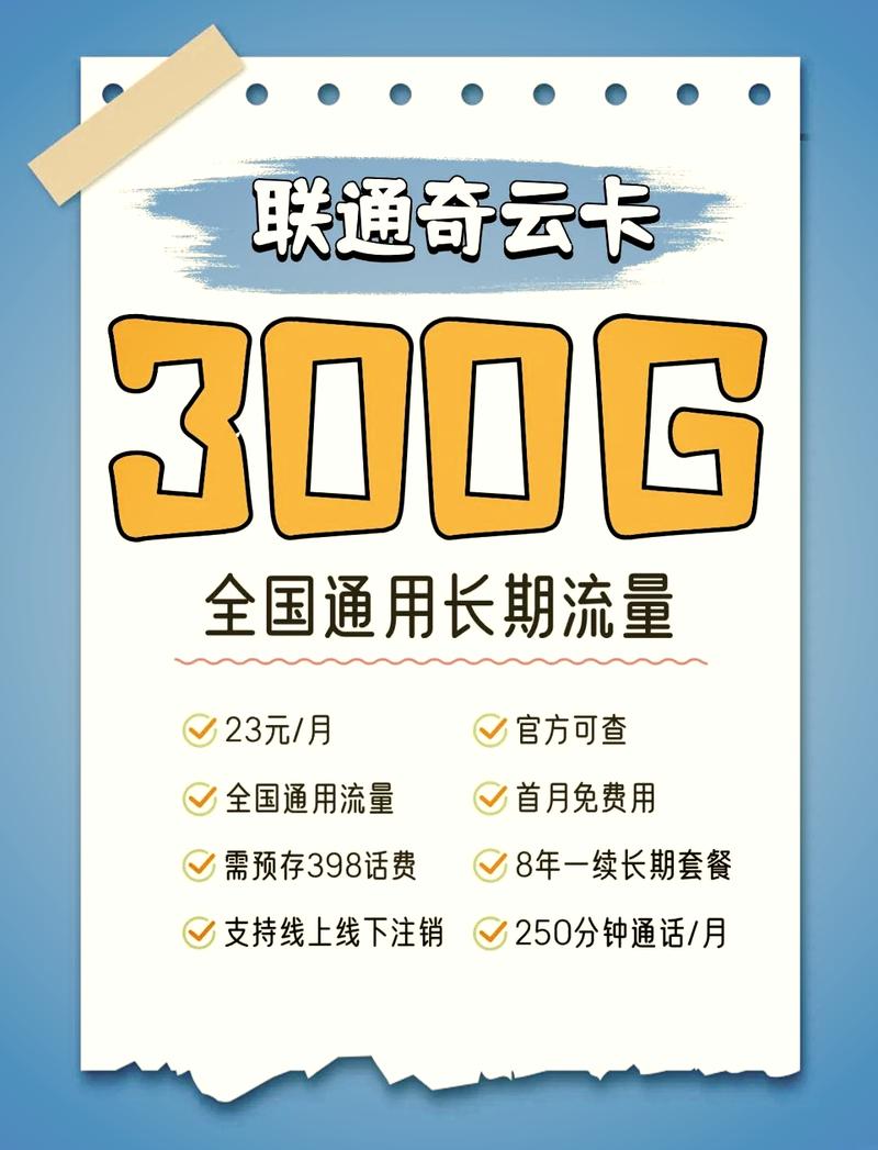 联通的超值300g大流量卡套餐现在限时上架啦