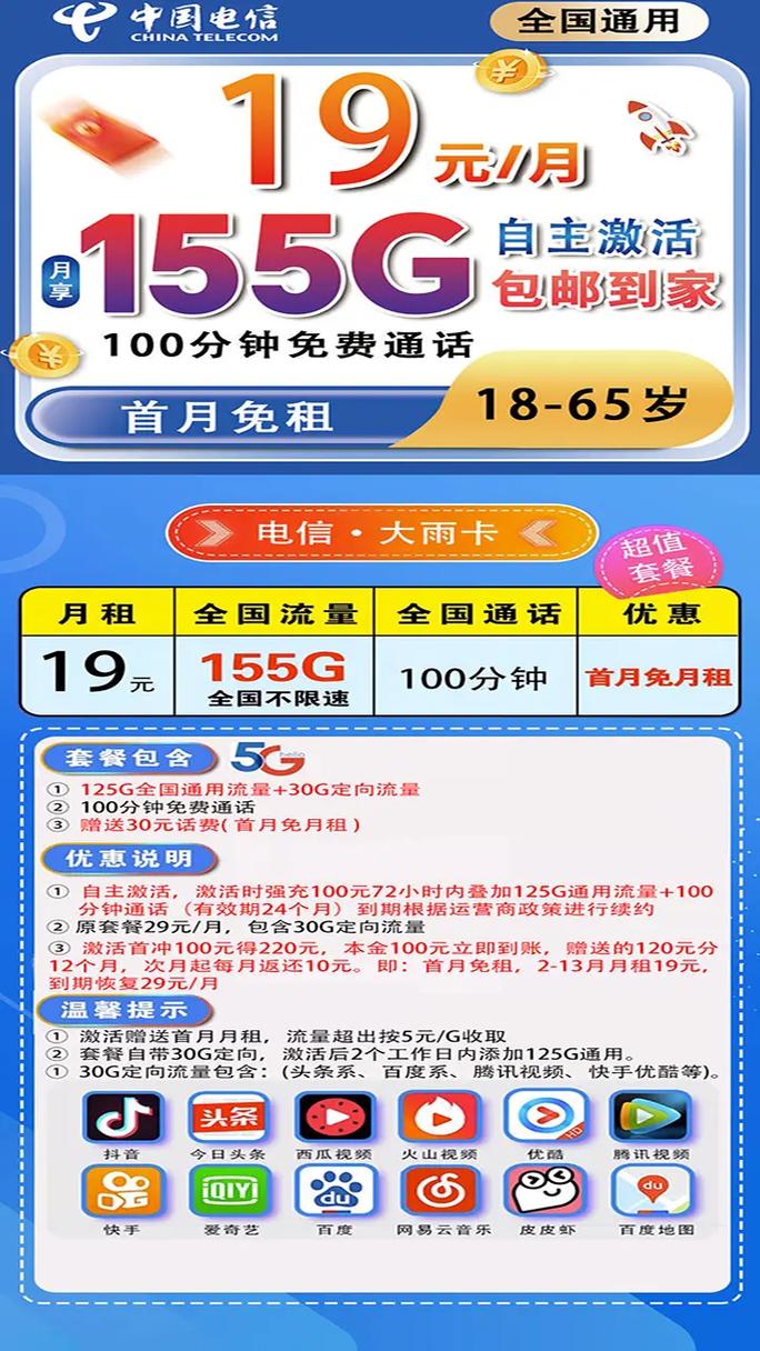 全国大流量卡来了大流量卡真的来了网速快稳定 电信联