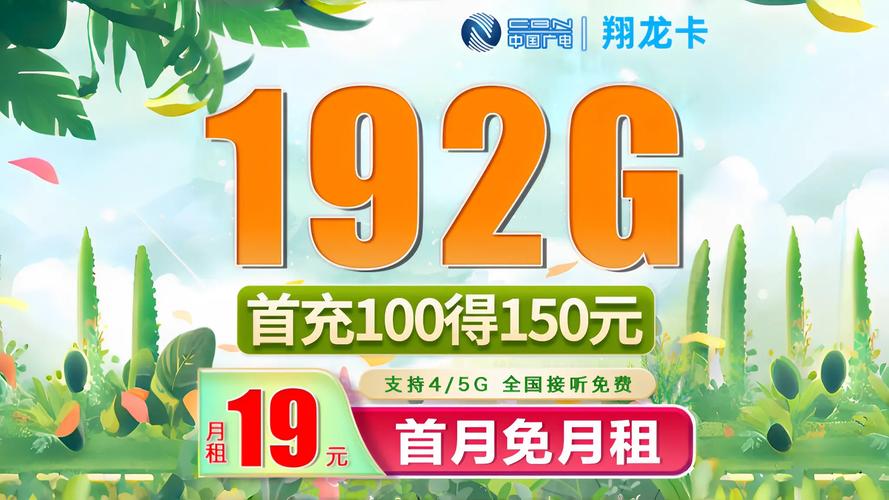 广电翔龙卡19元192g流量 流量支持结转
