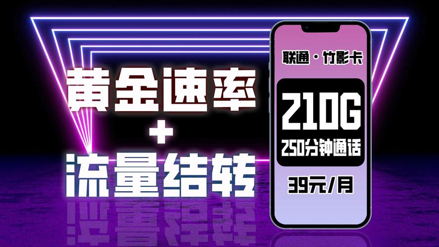 联通39元210g全通用 250分钟通话流量卡上线500m黄金速率和流量结转