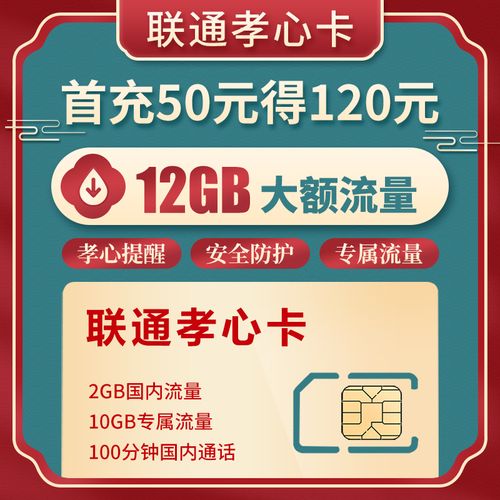 中国联通手机卡电话卡孝心卡基基础版低月租全国中国联通新号码套餐