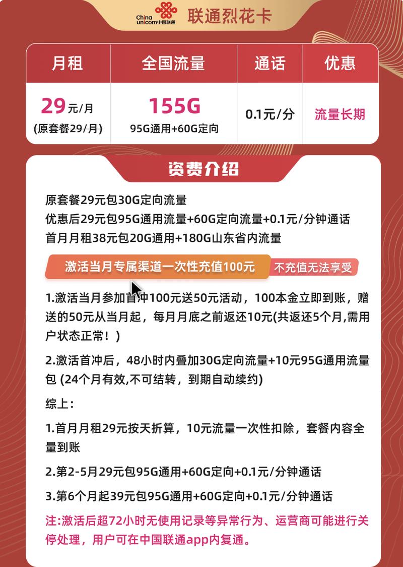 联通29元155g+100分钟！这波流量“白菜价”不冲就亏了