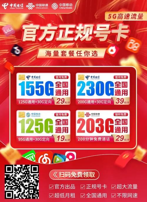 联通大流量卡联通灵动卡39元210g 100分钟
