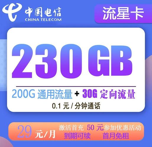 电信流星卡29元230g流量套餐详解