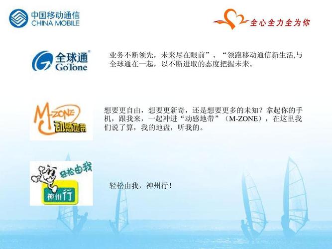 业务不断领先未来尽在眼前领跑移动通信新生活与 全球通在一起