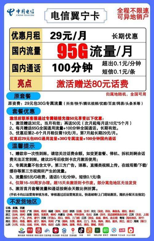 每月19元钱的电信流量卡