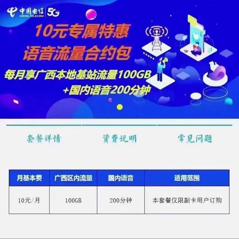 电信用户副卡流量福利副卡每月加10元可得100g区内通用