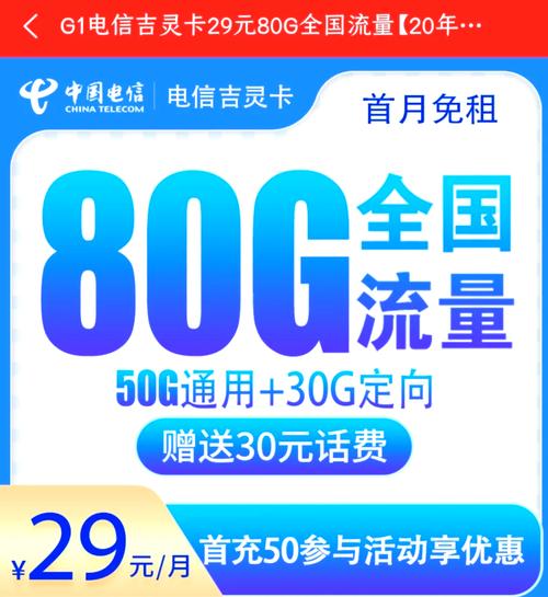 29元80g流量卡畅享20年上网自由