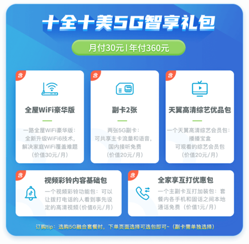 十全十美5g畅享融合套餐229档年付礼包版后付费