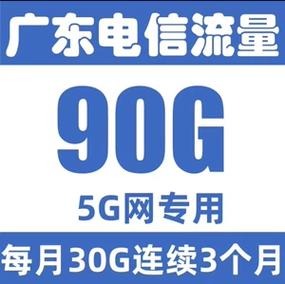 广东电信90g流量包 5g网络专用 全国通用流量 不扣话费