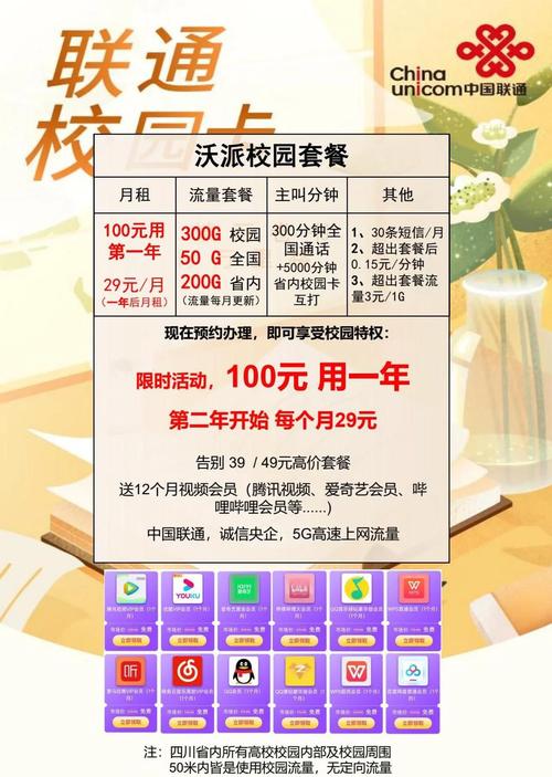四川联通流量卡100元包年超值优惠