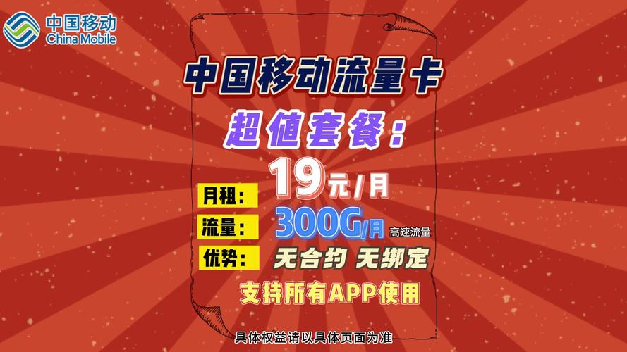 中国移动大流量卡300g都是通用流量全国包邮到家