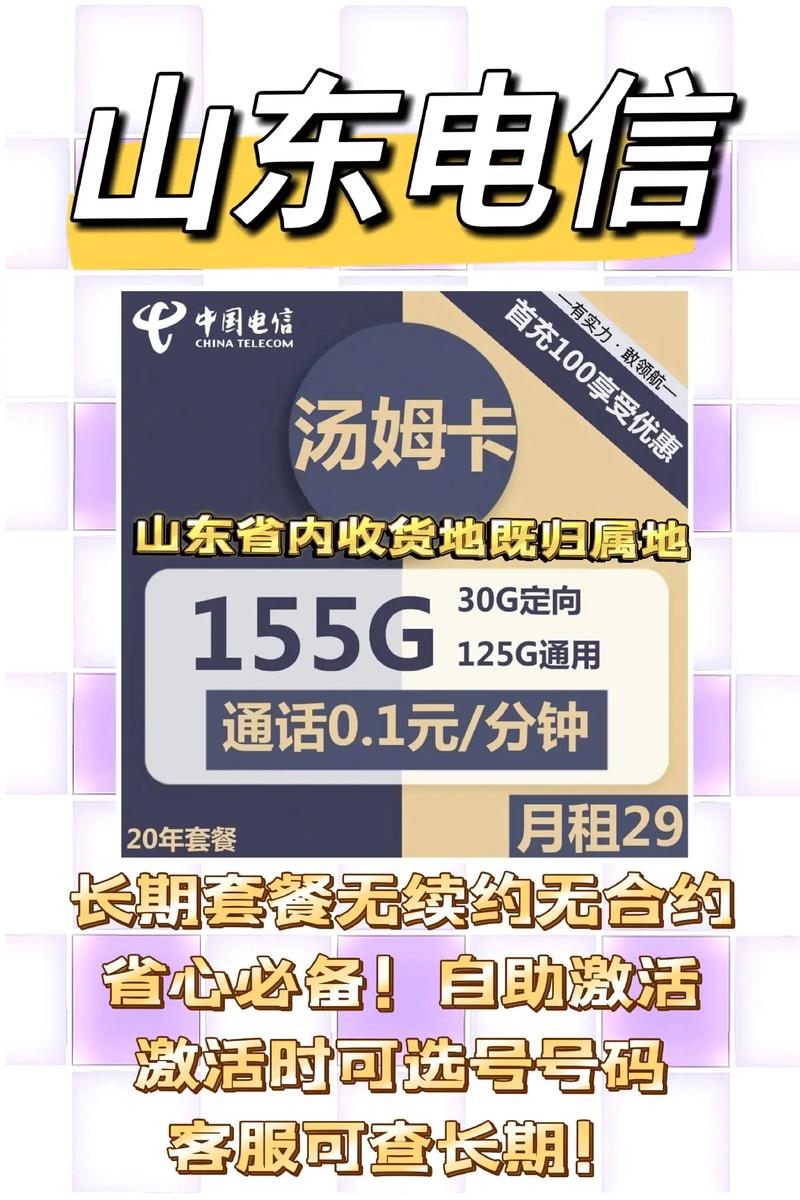 电信经典流量卡每个月都是29元155g山东星经典神卡之