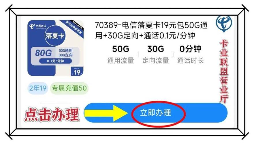 2024年10月最新电信流量卡办理指南19元80g300g400g套餐详细解析与