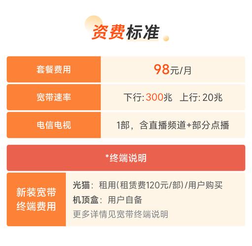重庆电信300m单宽带98元套餐