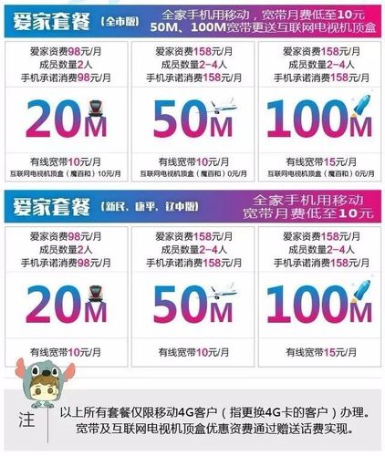 沈阳移动4g爱家98套餐介绍