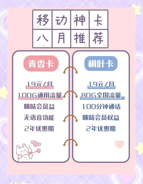 19元80g移动卡对比选哪张更划算