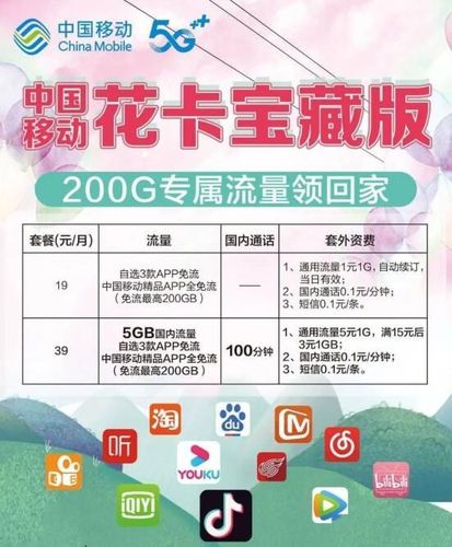 移动花卡宝藏版套餐资费详细情况介绍