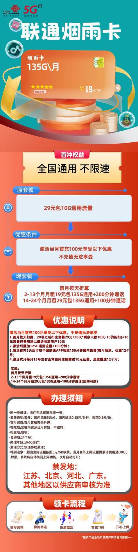 联通卡如何办理5g套餐
