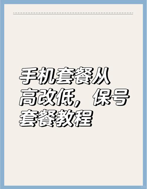 手机套餐降级指南轻松换低档保号套餐