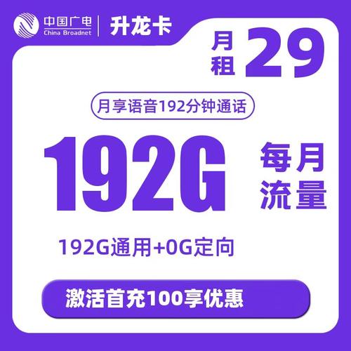 广电新升龙卡29元192g 192分钟通话