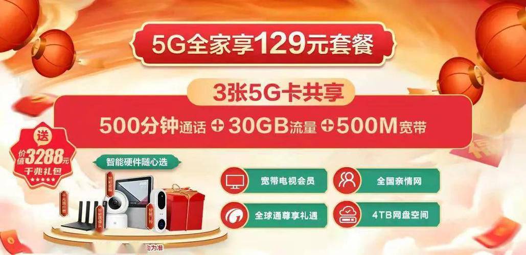 新年新气象新年送好礼一人办套餐移动5g全家享