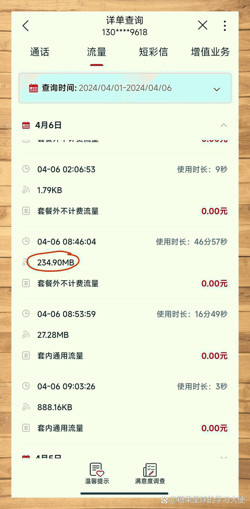 联通大王卡 流量异常消耗 wifi流量奇遇记   4月6日