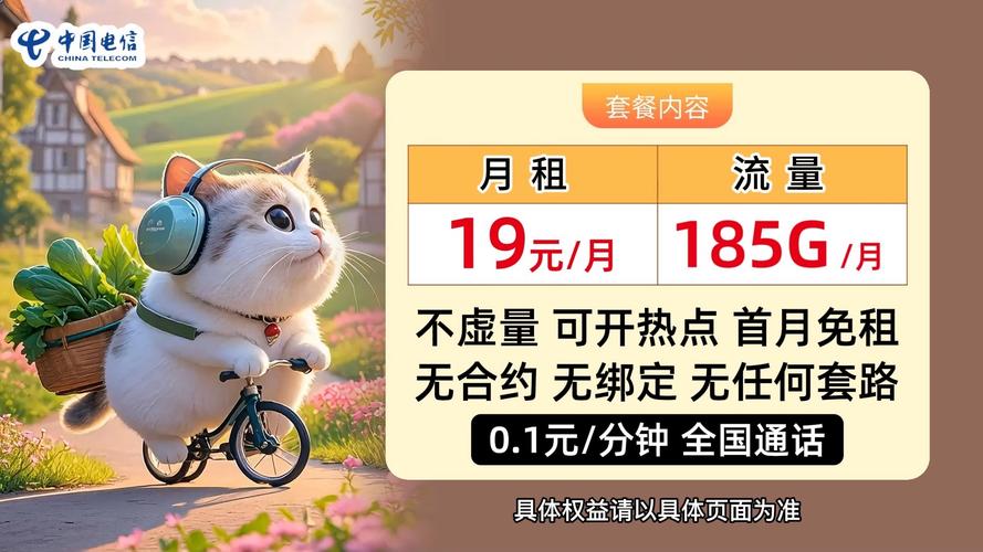 免费领19元185g月租卡全国通用高速流量不卡顿