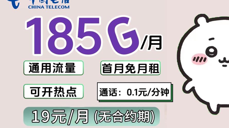 2025年新版电信19元流量卡免费申请入口每月185g通用流量0元领卡
