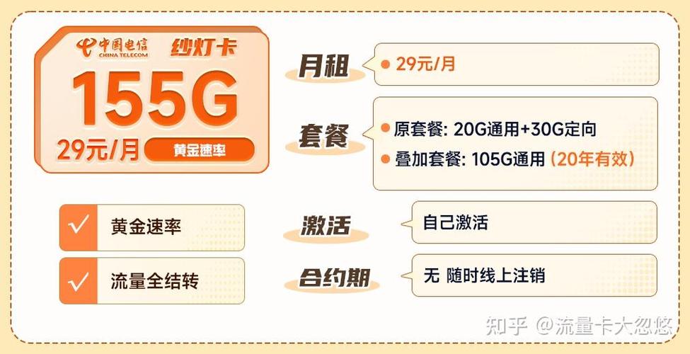 1 电信纱灯卡29元155g 黄金速率20年长期都是20年长期优惠的好货