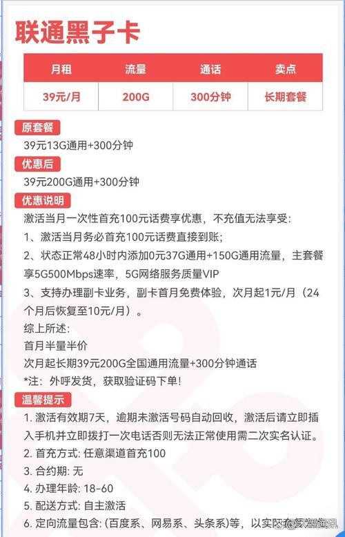 套餐特色一人订购流量多人共享西安联通卡最低消费联通王卡2
