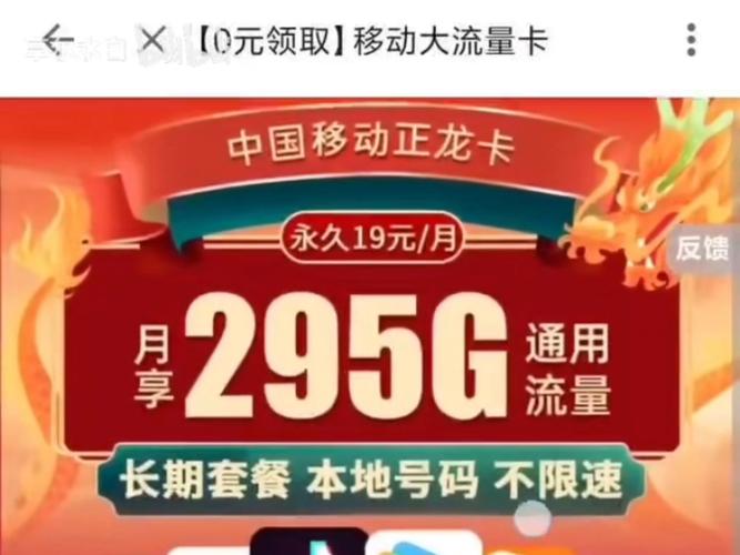 中国移动19元295g流量这卡是假的