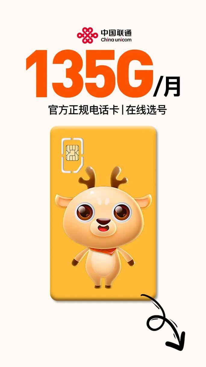 联通天王卡135g月不限速 100分钟月通话 666
