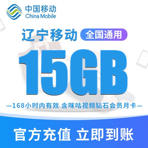 辽宁移动手机流量充值 15gb高速流量包