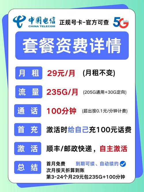 长期套餐飞泉卡29元235g 100分钟 到期可续2025电信流量卡推荐