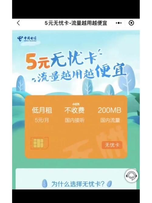 电信线上改套餐5元无忧卡