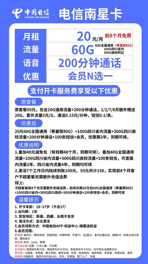 电信南星卡深度测评20元月享超大流量 会员特权学生党狂喜