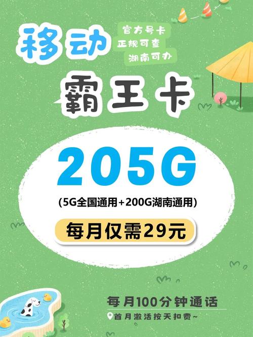湖南移动推出29元流量卡月租仅29元包含205g流量和100分钟通话时间