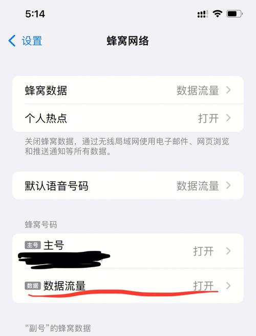 我终于摸索出来了之前查了度娘没查出来跟我一样副号显示数据流量的