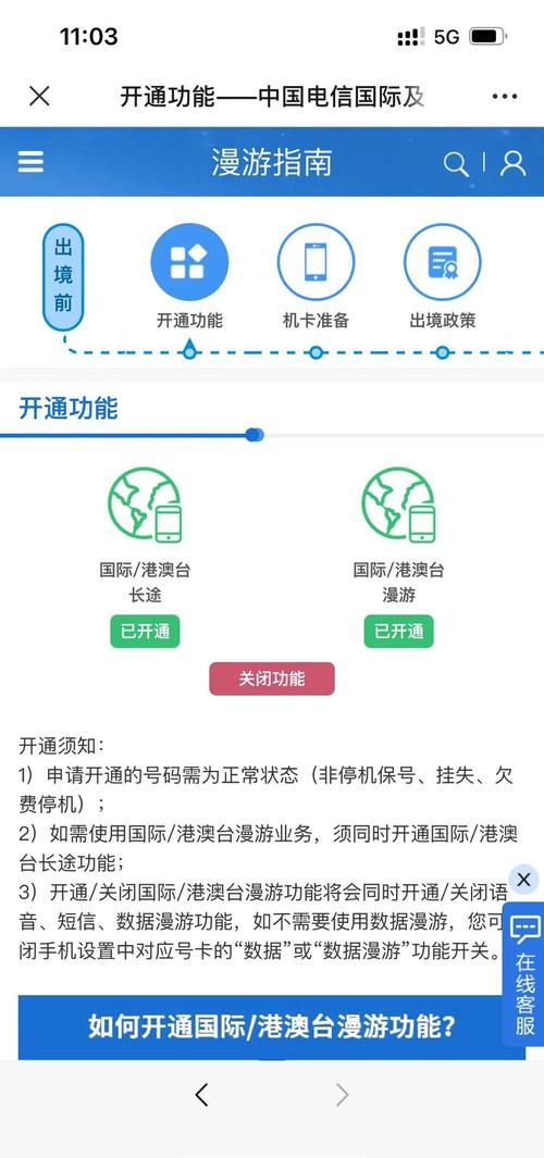 电信境外漫游开通全攻略