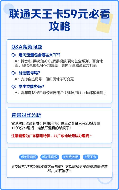 联通天王卡59元必看攻略