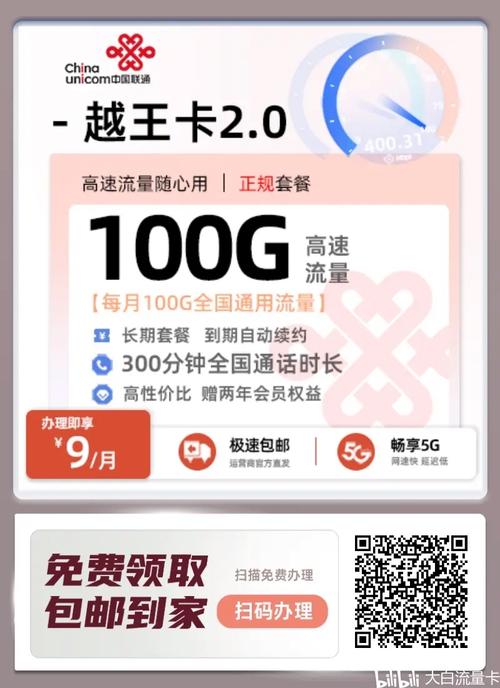 联通越王卡20深度测评  月租9元享100g 300分钟